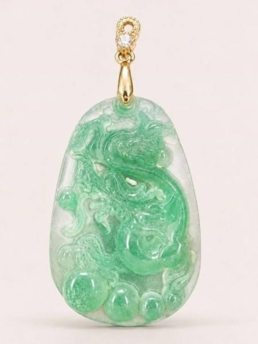 Carved Jade Pendant with Dragon Motif